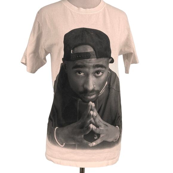 Tupac Shakur Poetic Justice White & Black Cotton T-Shirt Size Small - Picture 1 of 7